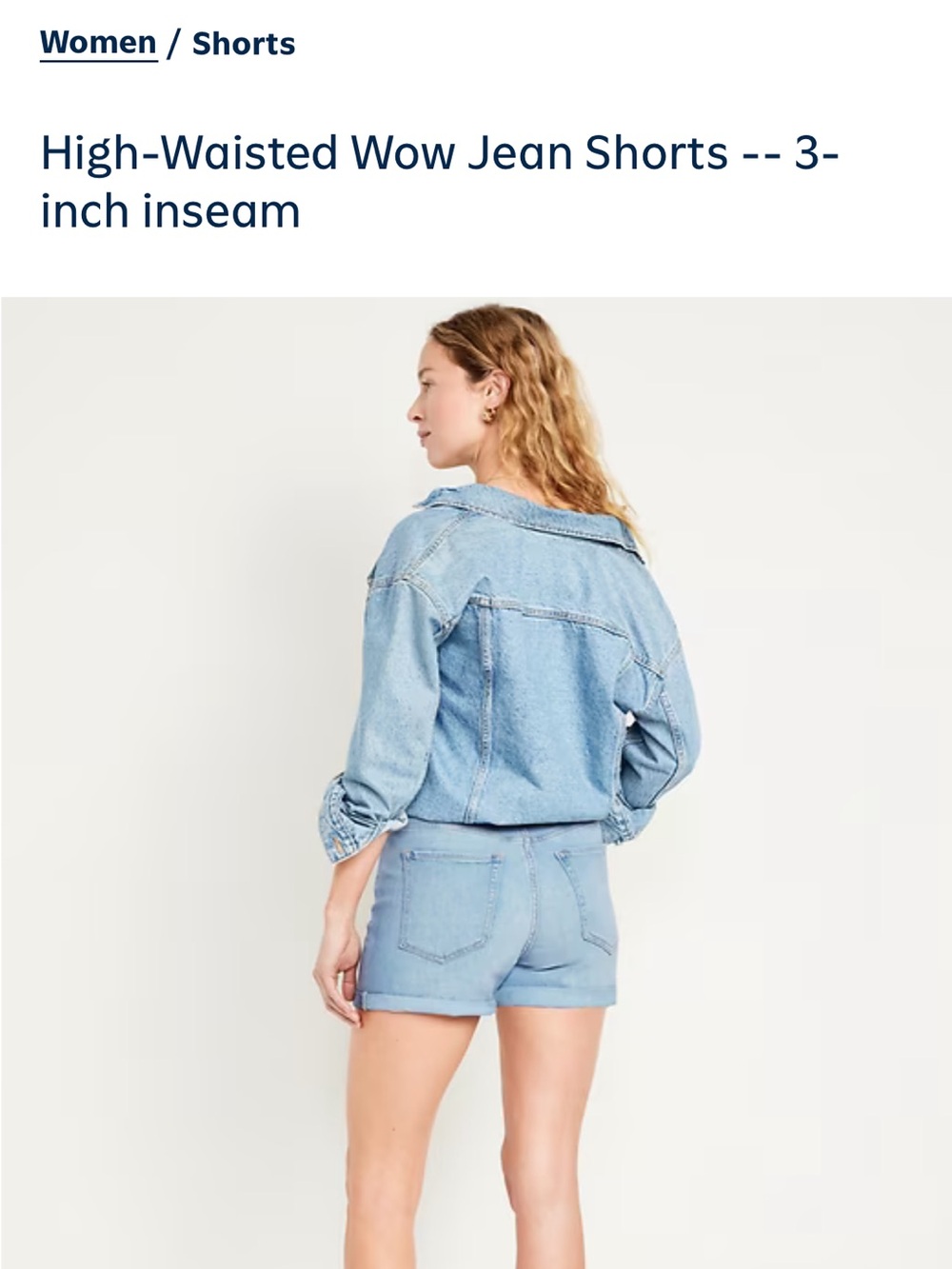 Old Navy Women's High-Waisted Wow Jean Shorts -- 3-inch inseam Bundle size 6 - Picture 4 of 8